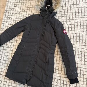 Canada Goose Women's Dark Ski Jacket with Fur Hood